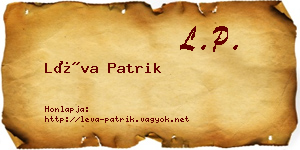 Léva Patrik névjegykártya